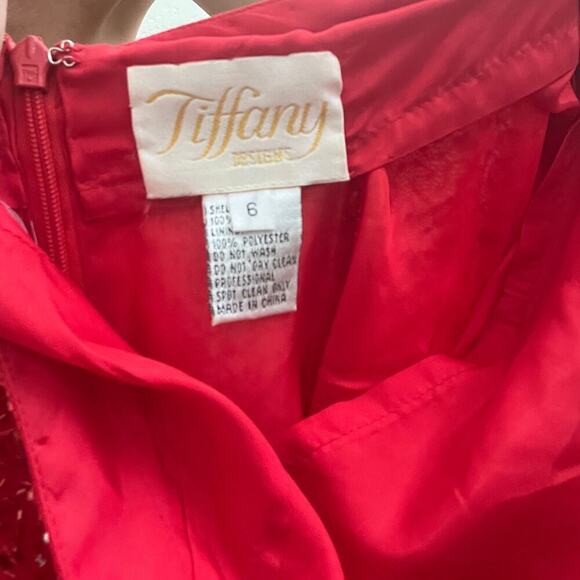 Vintage 1990's 100% Silk Red Beaded Formal Maxi Halter Gown - Picture 9 of 10